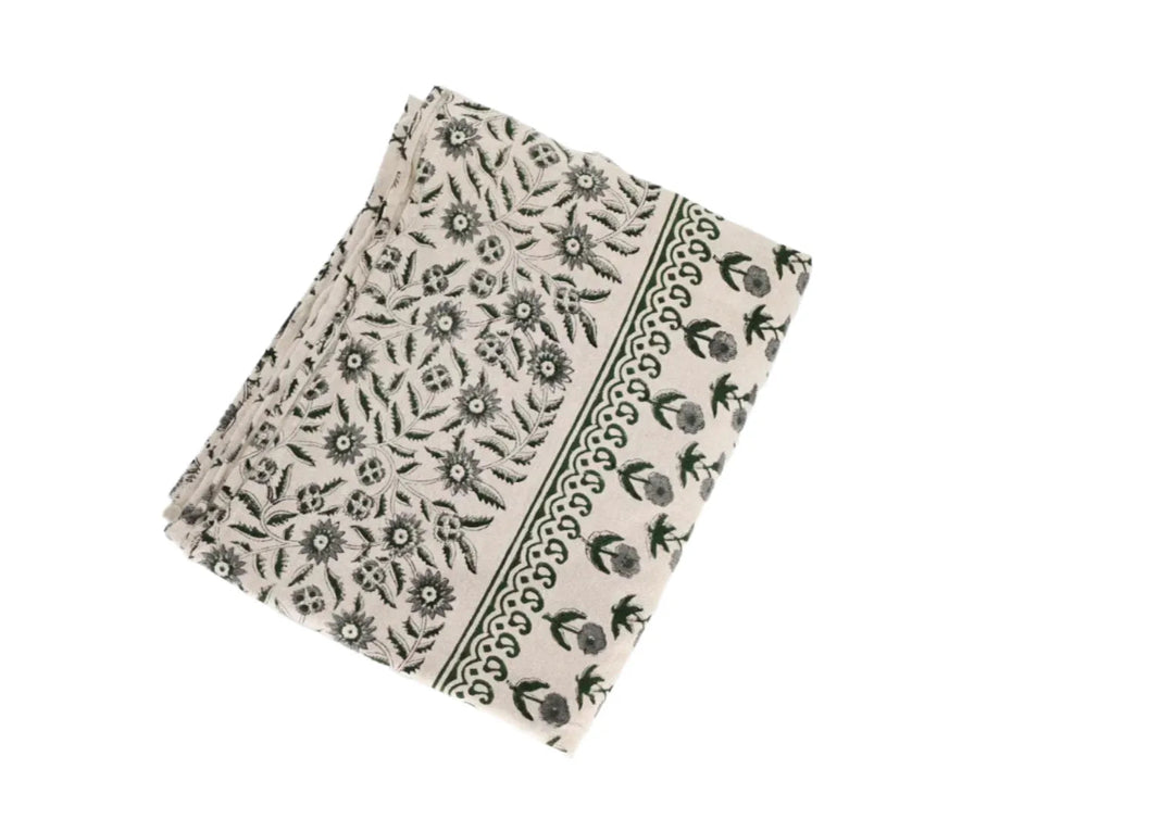 Eleanor Floral Block Print Tablecloth