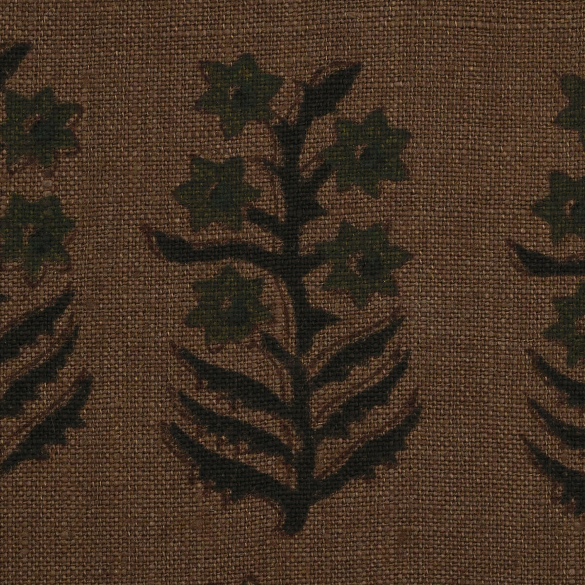 Georgina Botanical Hand Block Linen Fabric