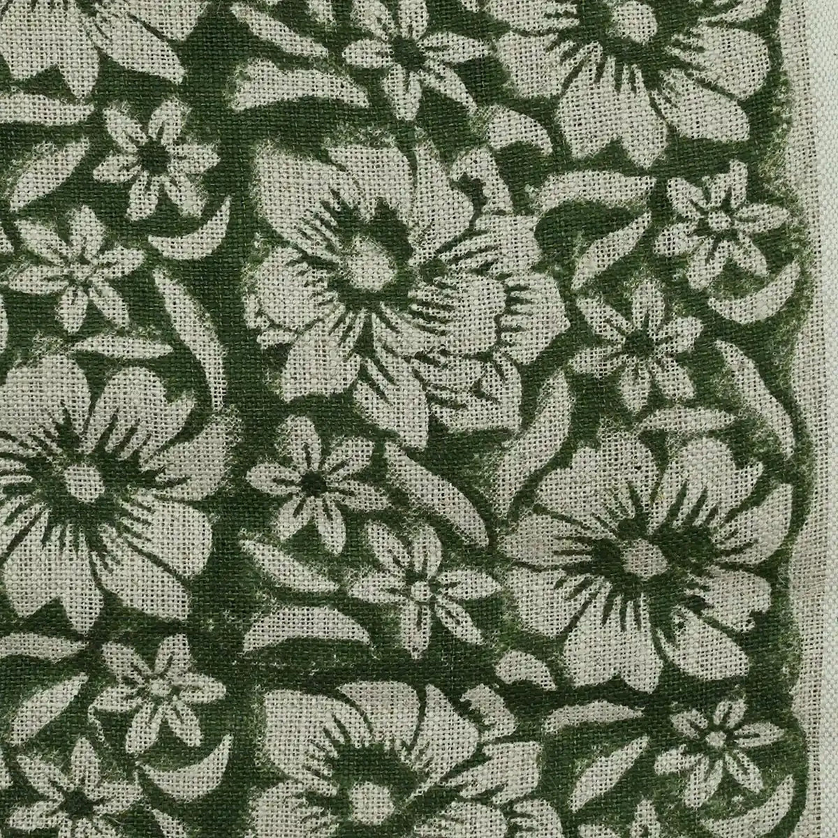 Yreva Floral Hand Block Print Linen Fabric