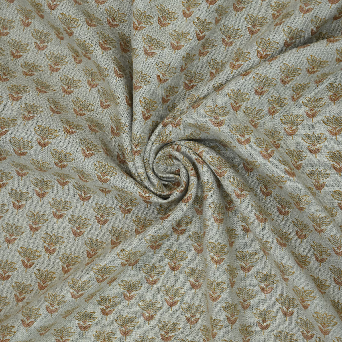 Destiny Floral Linen Block Print Fabric