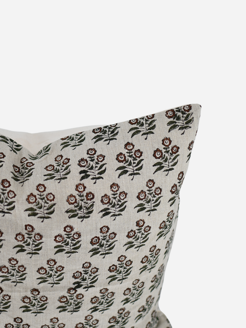 Clementine Block Print Pillow Cover