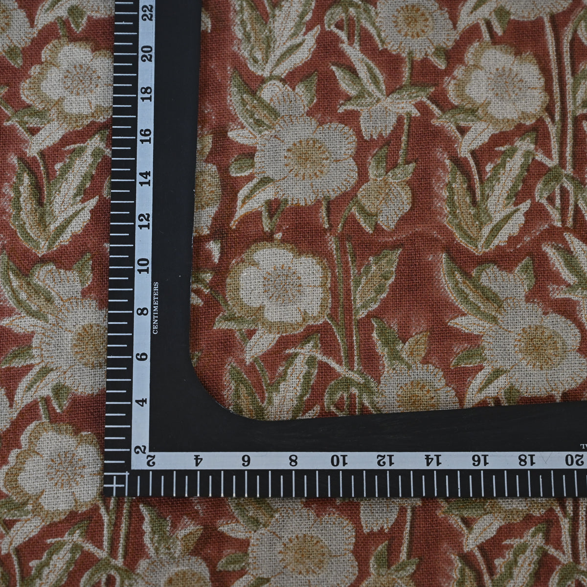 Maria Brick Linen Block Print Pillow Cover