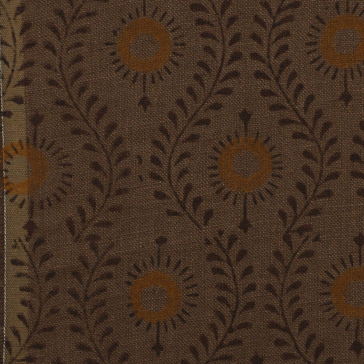 Niloc Botanical Linen Block Print Fabric