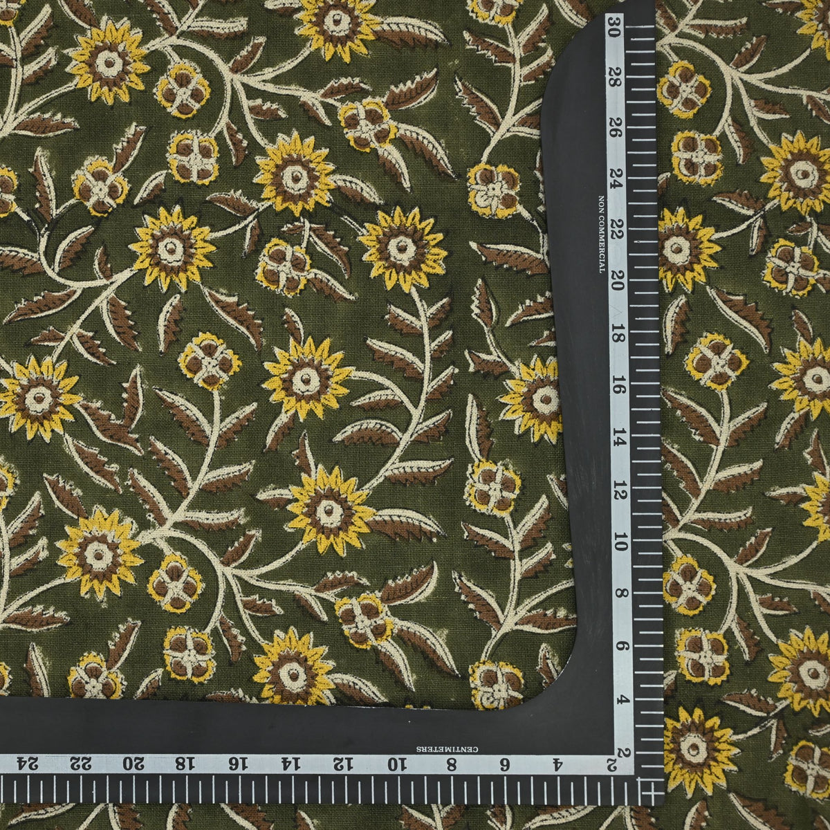 Estelle Floral Linen Block Print Fabric