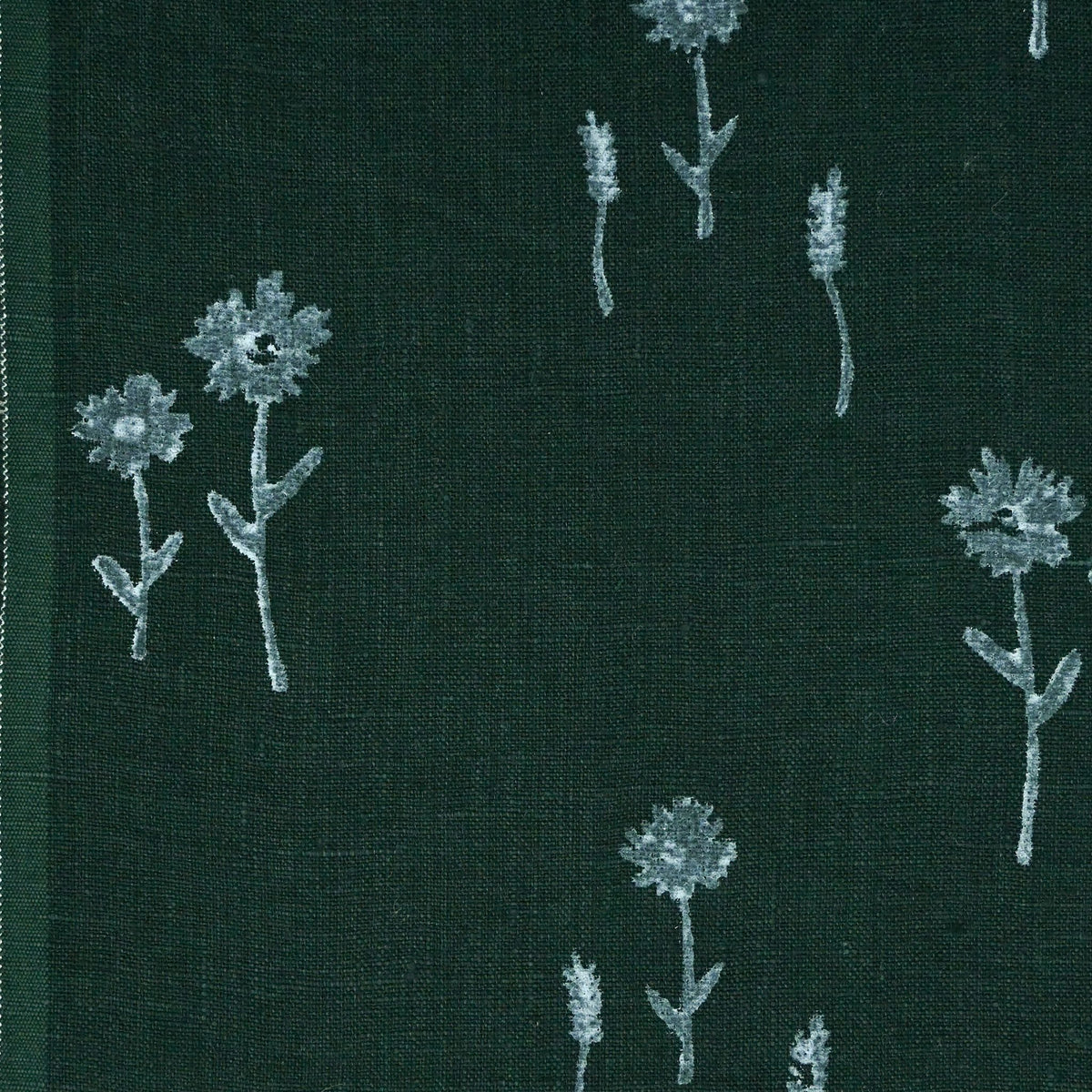 Newo Floral Block Print Linen Fabric