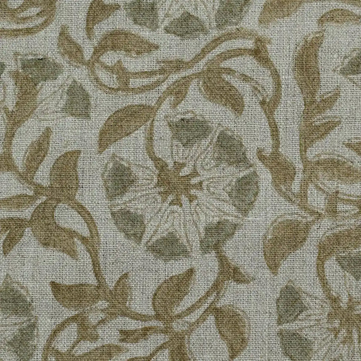 Kimberly Floral Linen Block Print Fabric