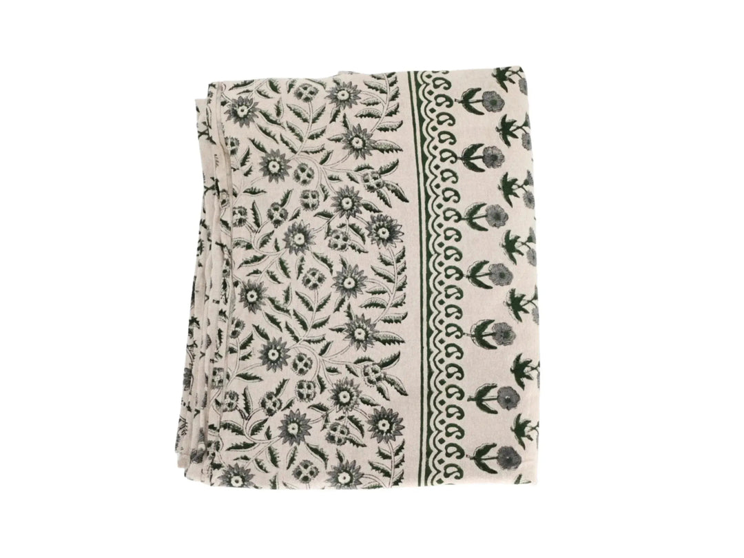 Eleanor Floral Block Print Tablecloth