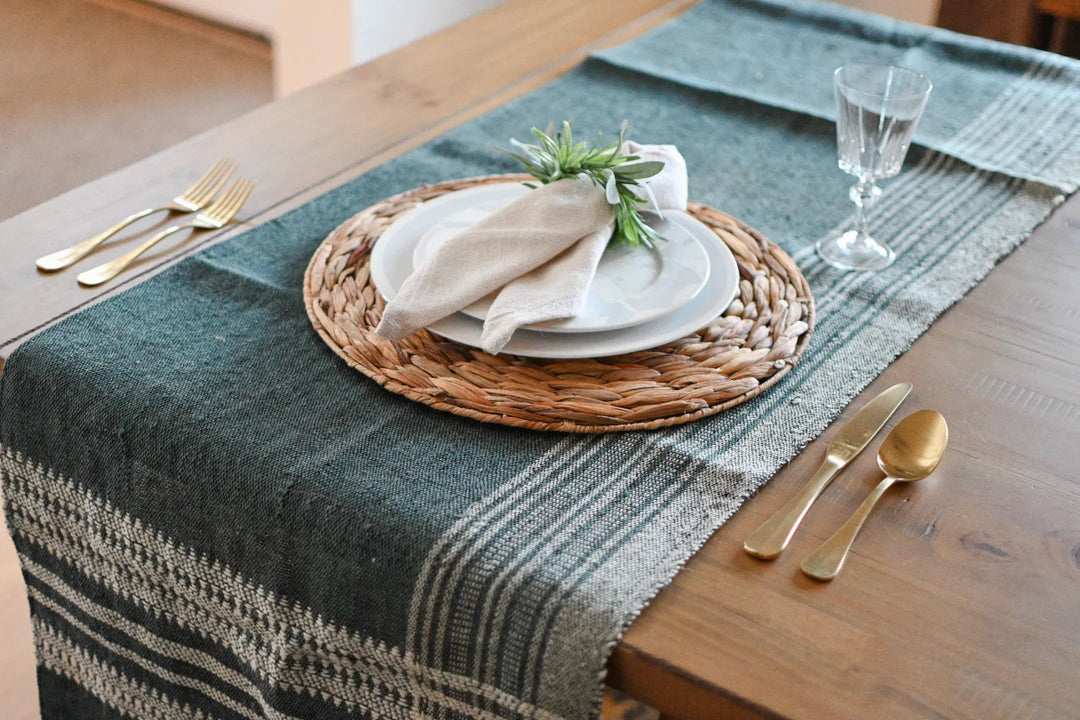 Bhujodi Table Runner - Dark Blue