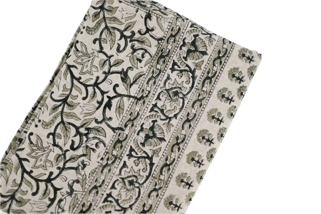 Bella Floral Block Print Tablecloth