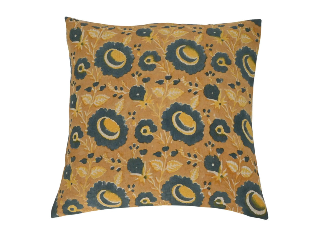 Jade Block Print Pillow Cover