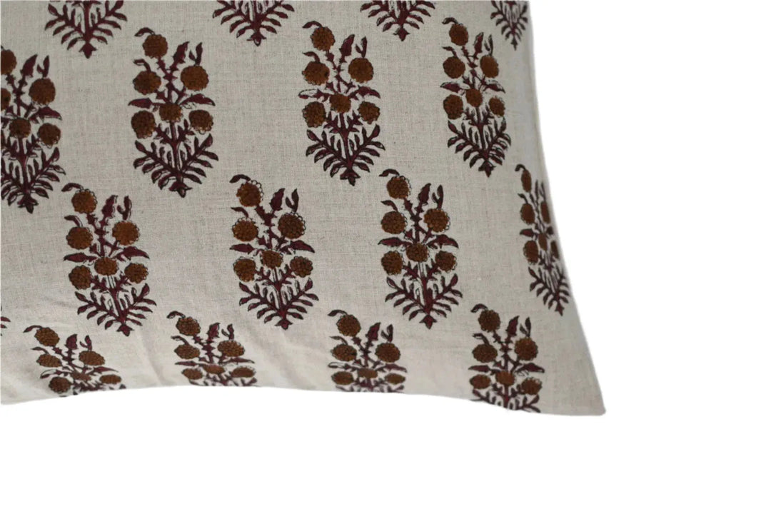 Iris Block Print Pillow Cover