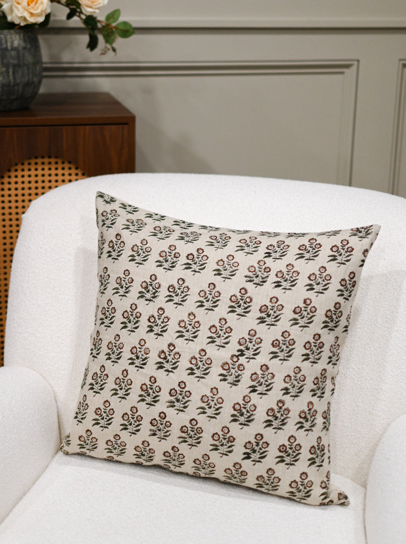 Clementine Block Print Pillow Cover