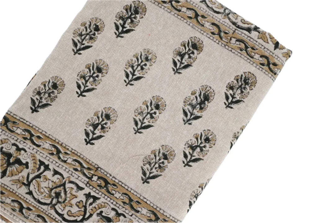 Emily Floral Block Print Tablecloth