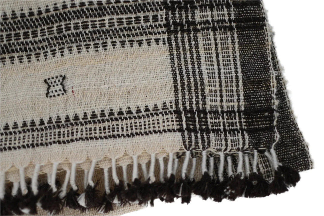 Bhujodi Table Runner - Brown and Cream