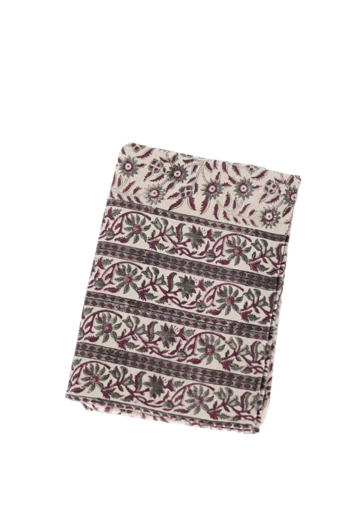 Hazel Floral Block Print Tablecloth