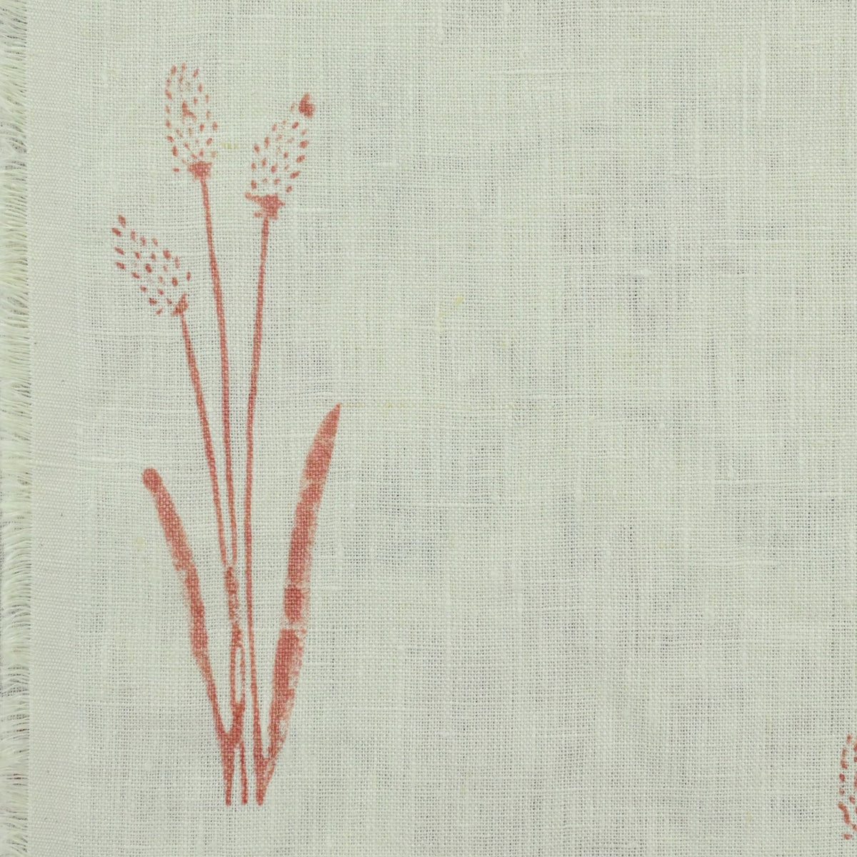 Enaz Botanical Block Print Linen Fabric