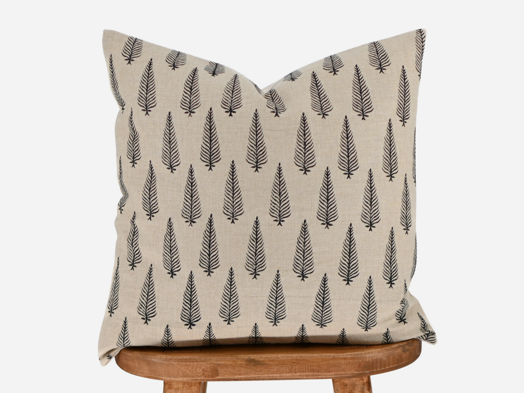 Daisy Block Print Pillow Cover