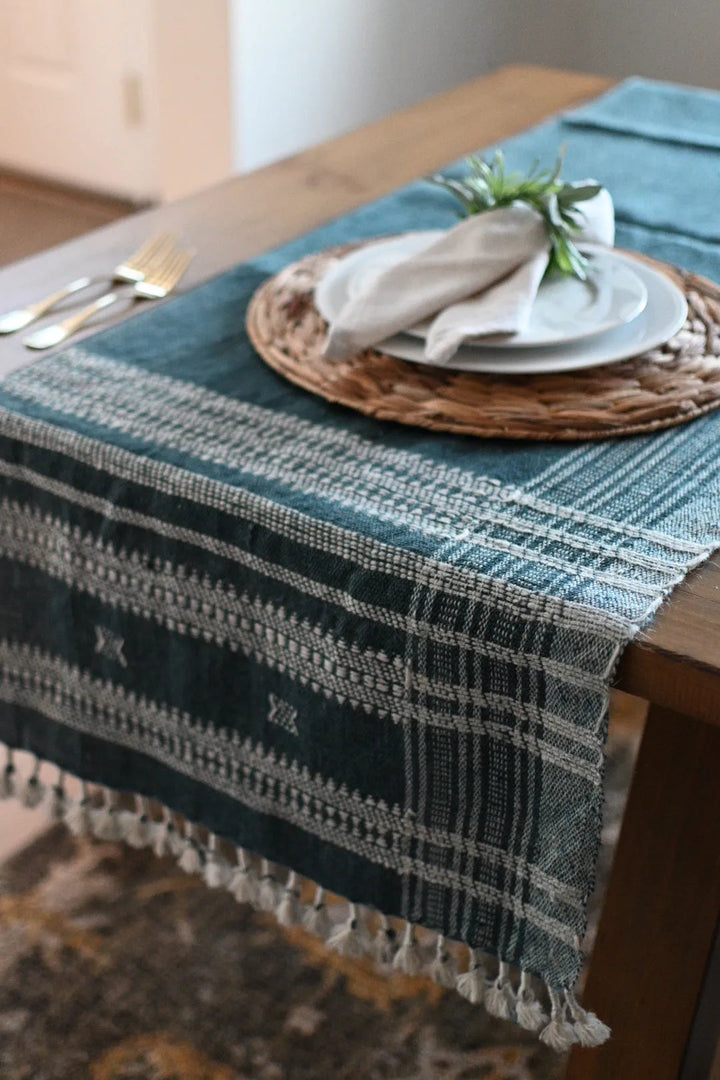 Bhujodi Table Runner - Dark Chambray