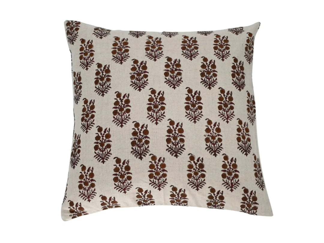 Iris Block Print Pillow Cover