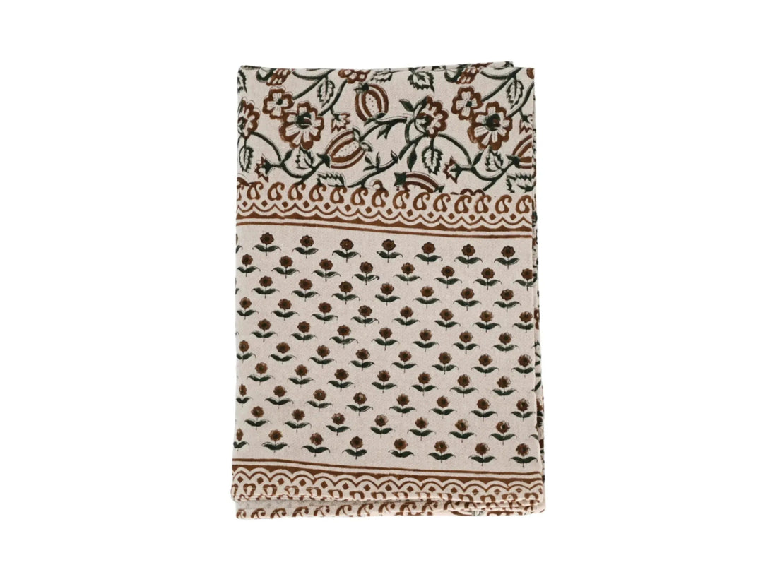 Chloe Floral Block Print Tablecloth
