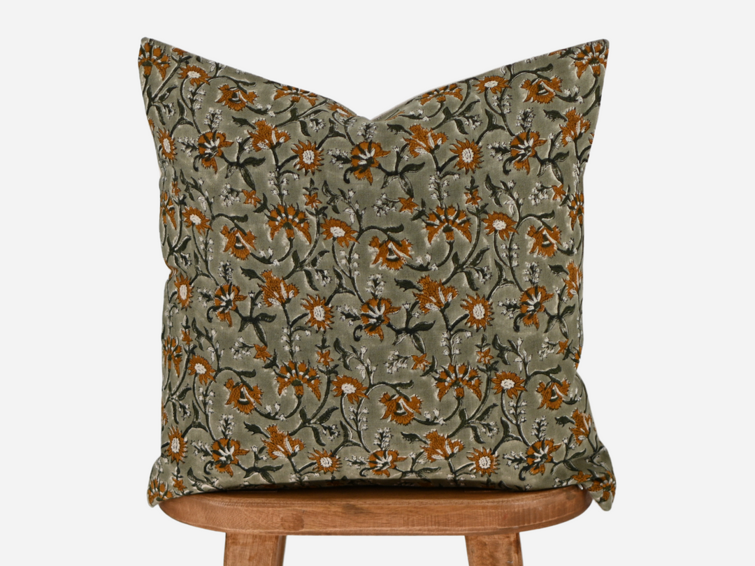 Audrey Block Print Pillow Cover