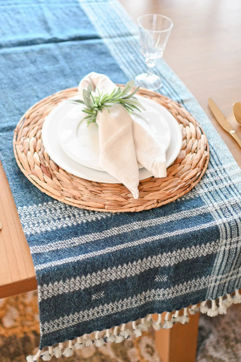 Shop Bhujodi Table Runner - Denim Online – Rohiyaan