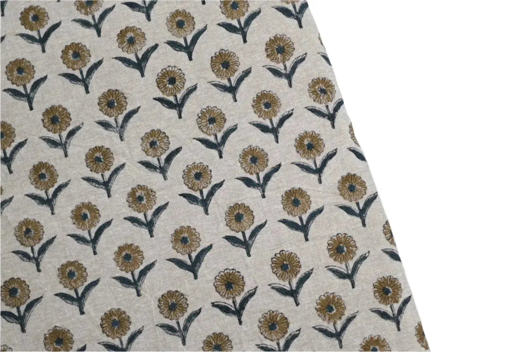 Angie Floral Block Print Tablecloth