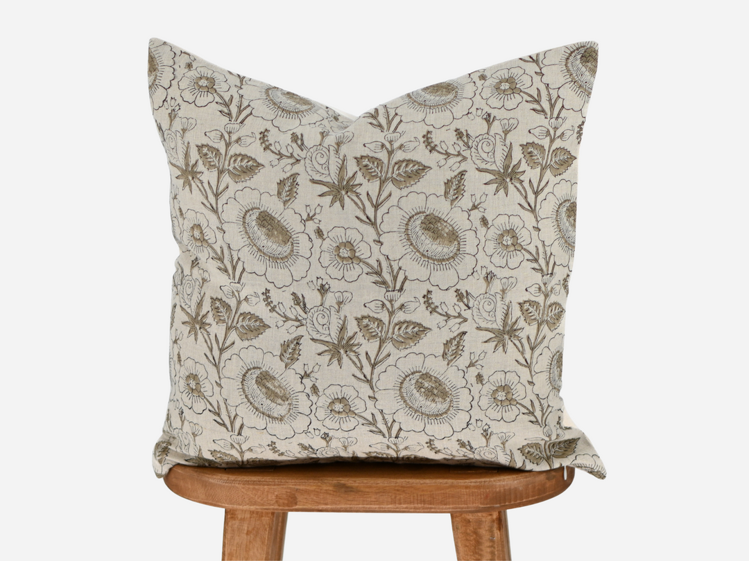 Bonnie Block Print Pillow Cover
