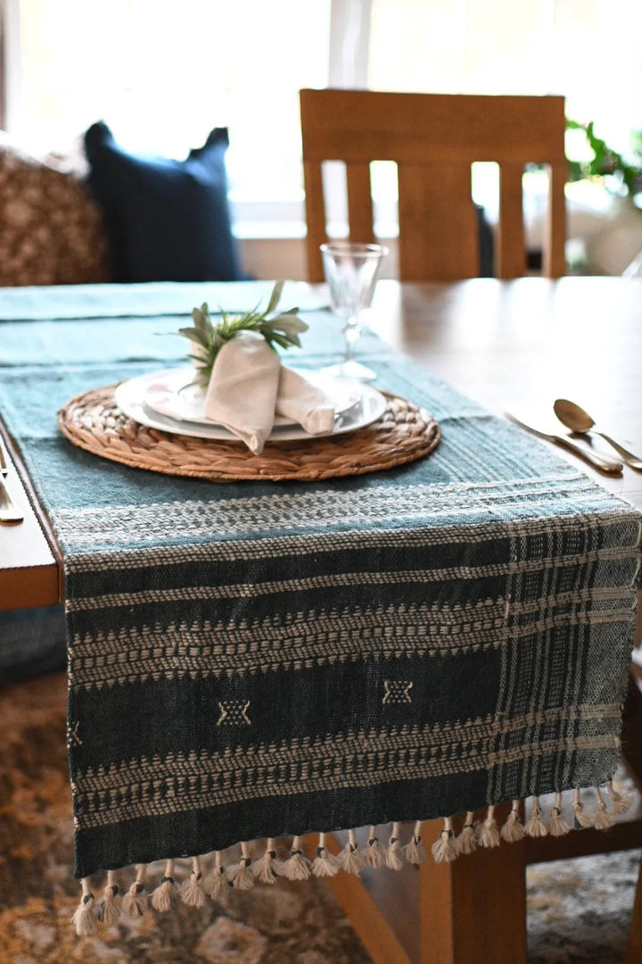 Bhujodi Table Runner - Dark Chambray