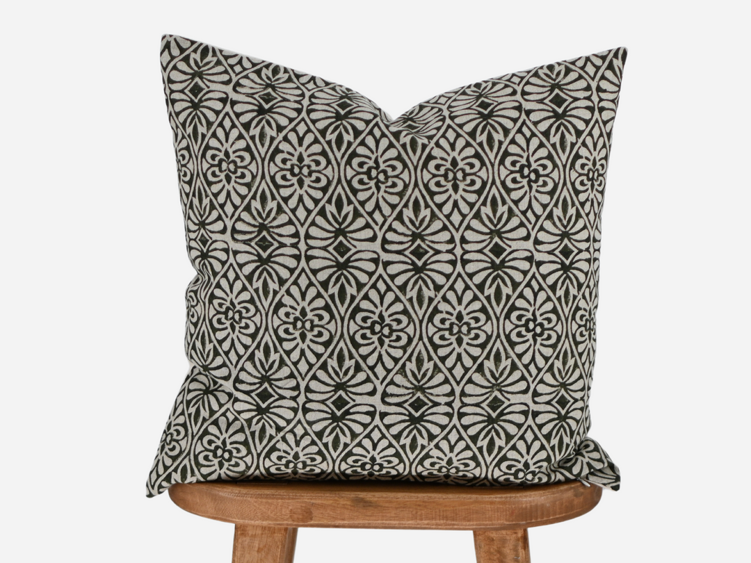 Corinne Block Print Pillow Cover