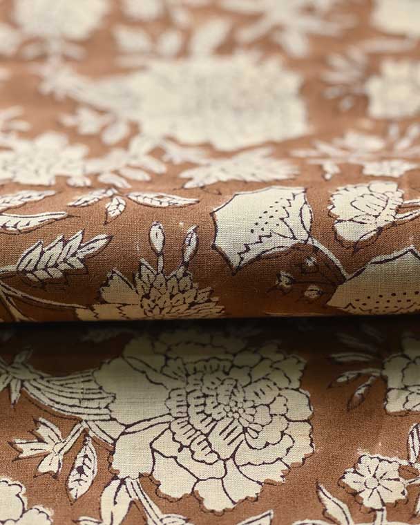 Aidyl Floral Hand Block Print Cotton Fabric