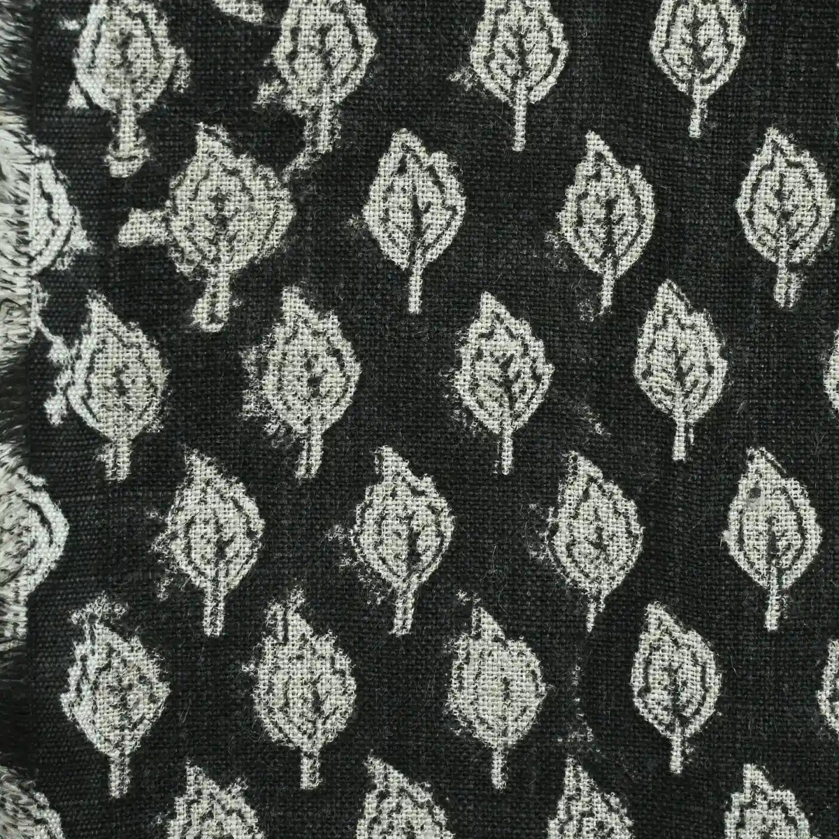 Trocn Botanical Block Print Linen Fabric