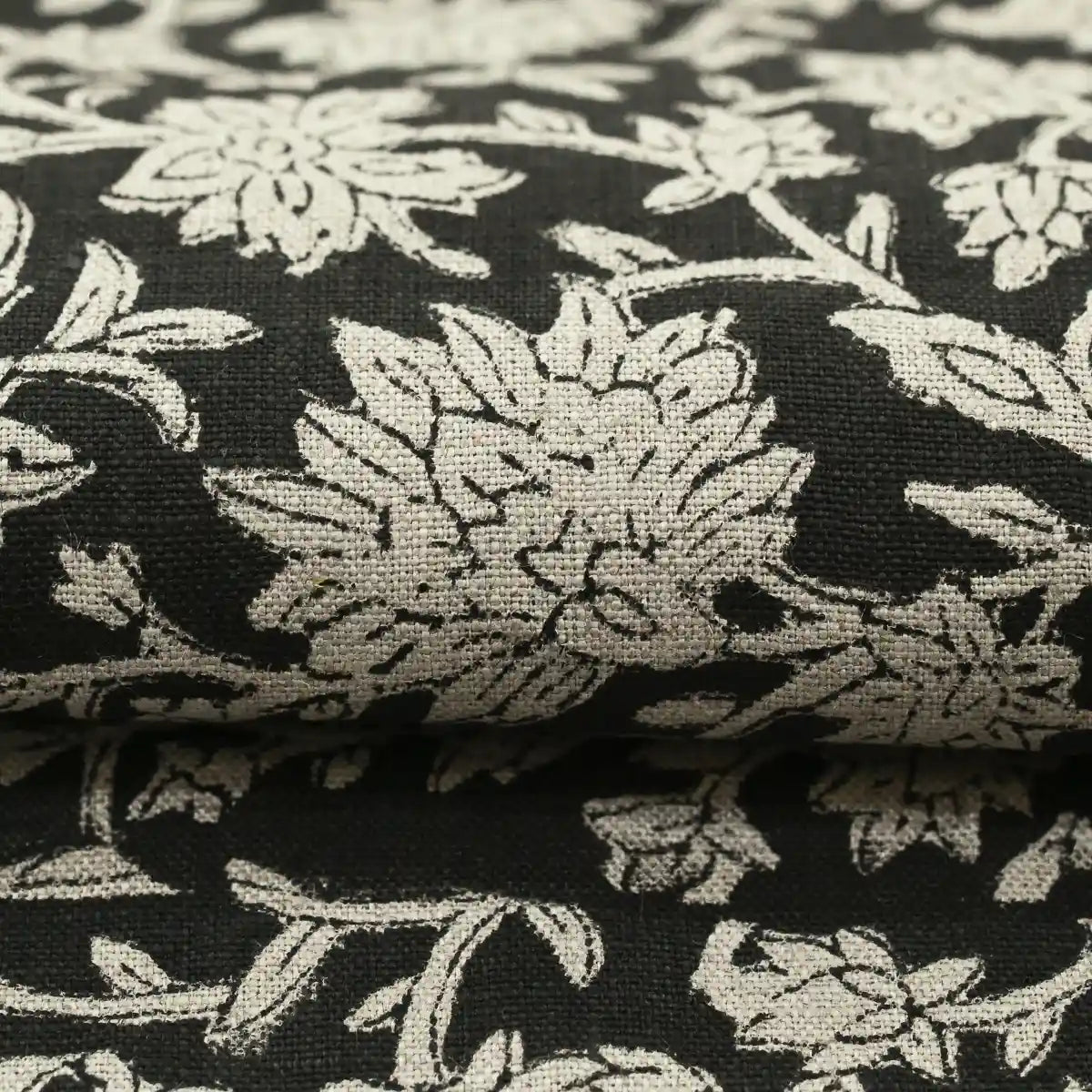 Yrrah Floral Block Print Linen Fabric