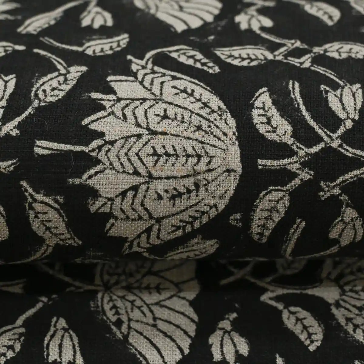 Melissa Floral Hand Block Linen Fabric