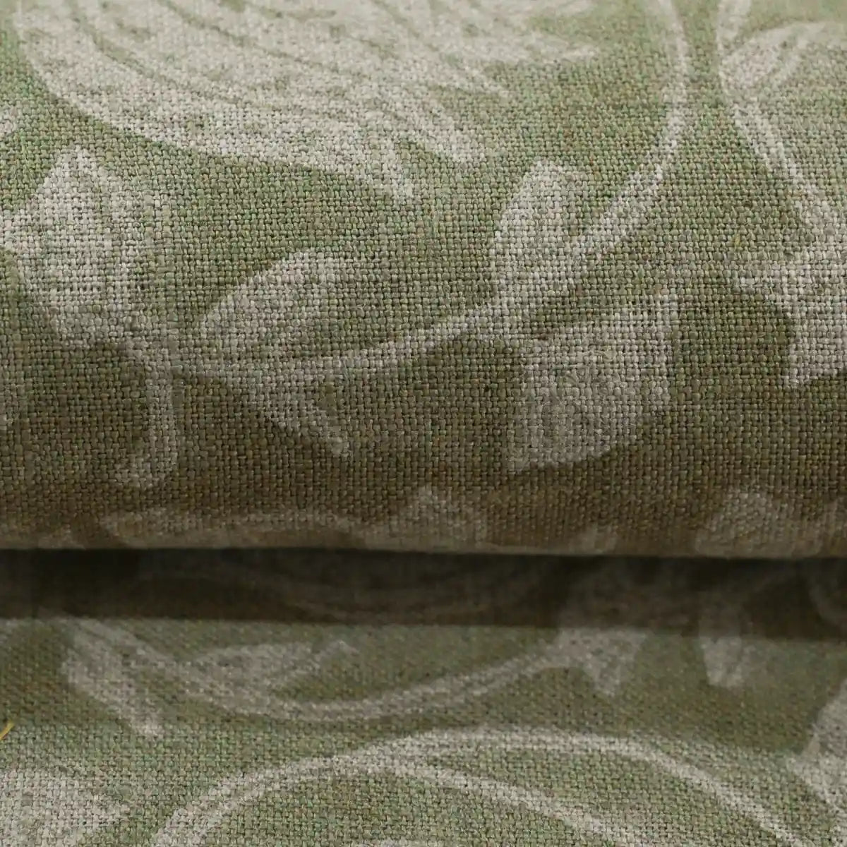 Creomsa Floral Block Print Linen Fabric