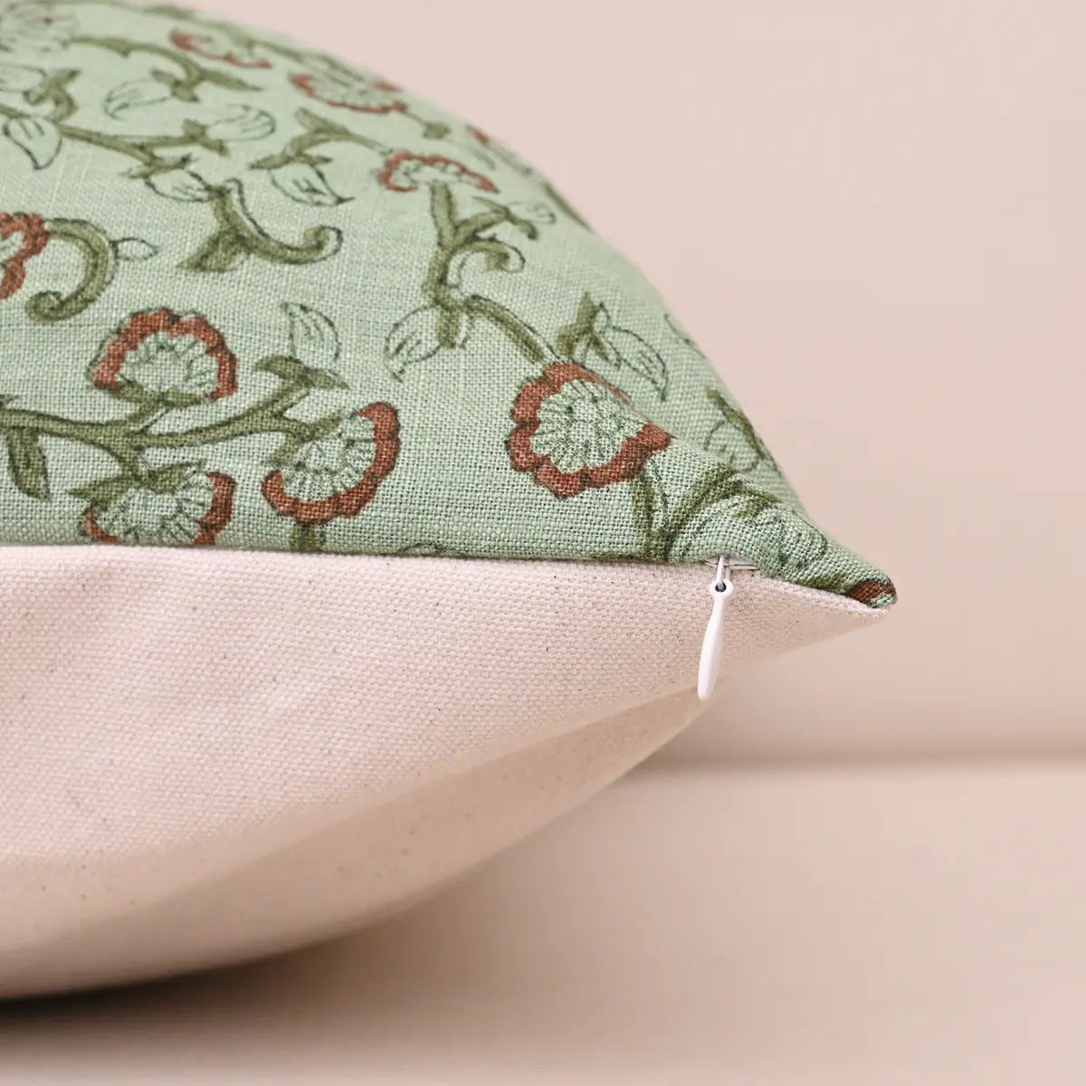 Floral Rust Pillow Cover