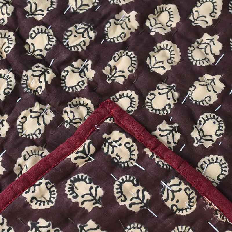 Azurebell Hand Block Printed Quilt