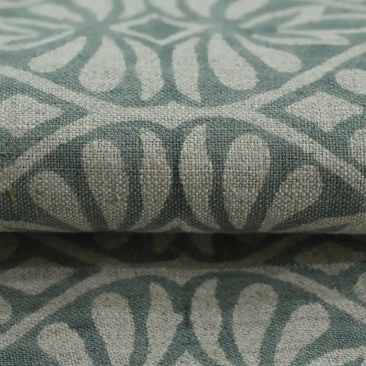 Leira Geometric Hand Block Print Linen Fabric