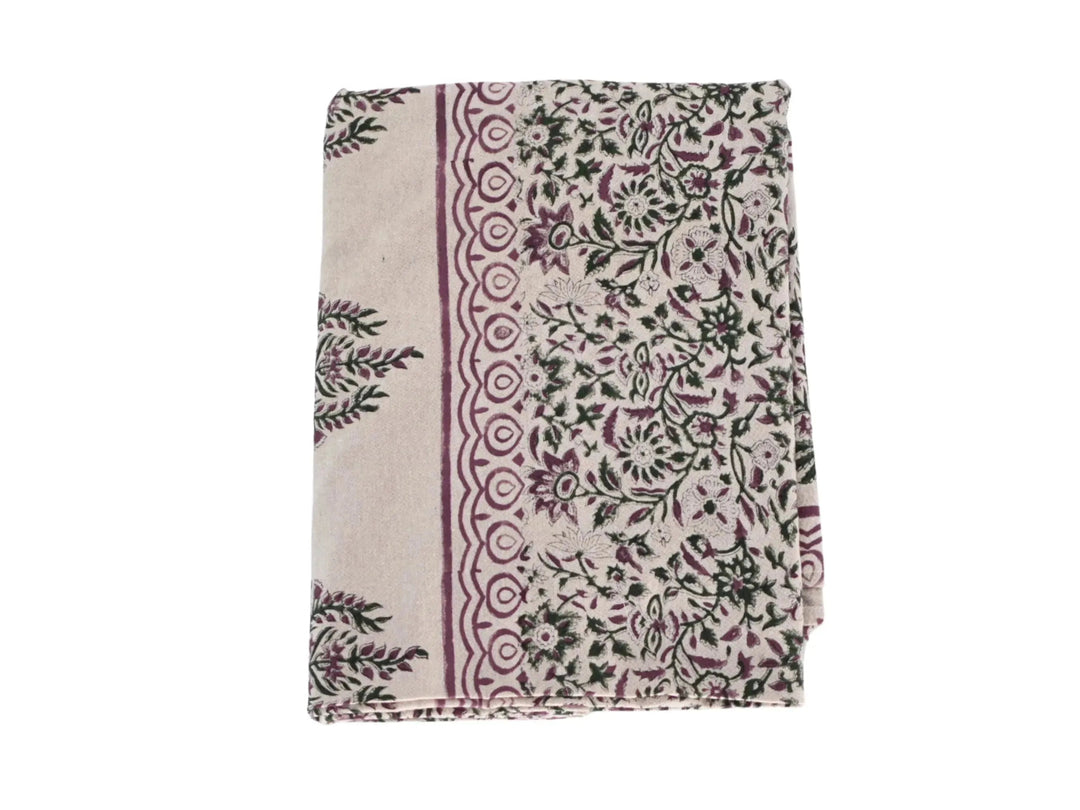 Hannah Floral Block Print Tablecloth