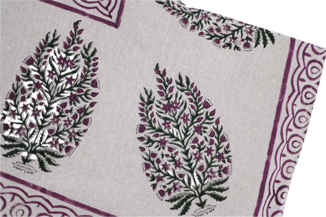 Hannah Floral Block Print Tablecloth