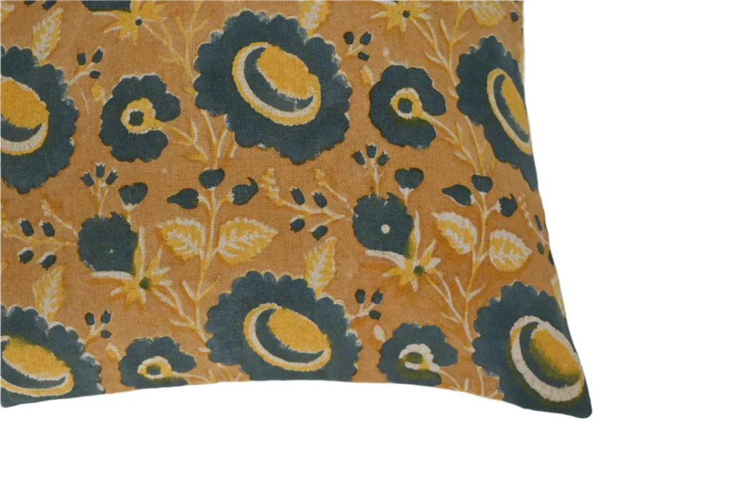 Jade Block Print Pillow Cover