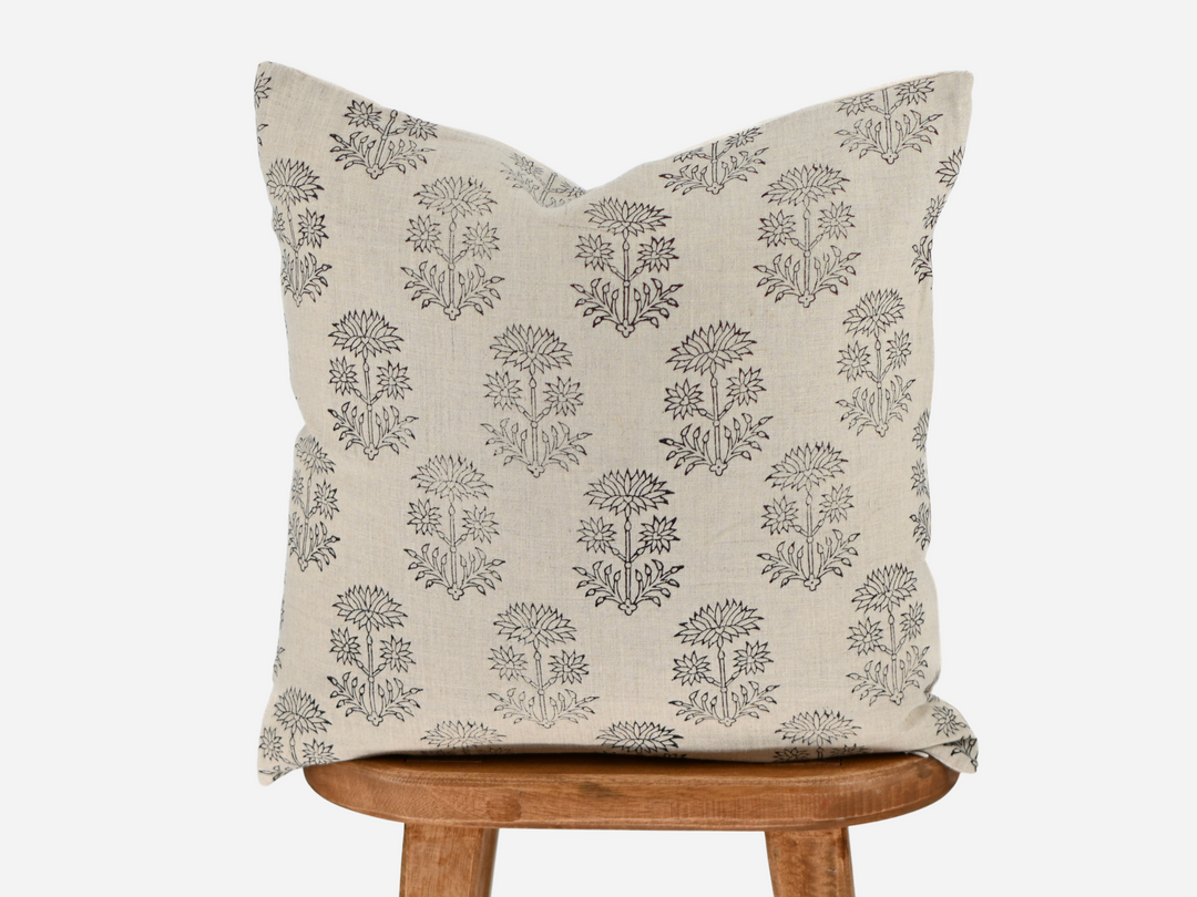 Edith Block Print Pillow Cover