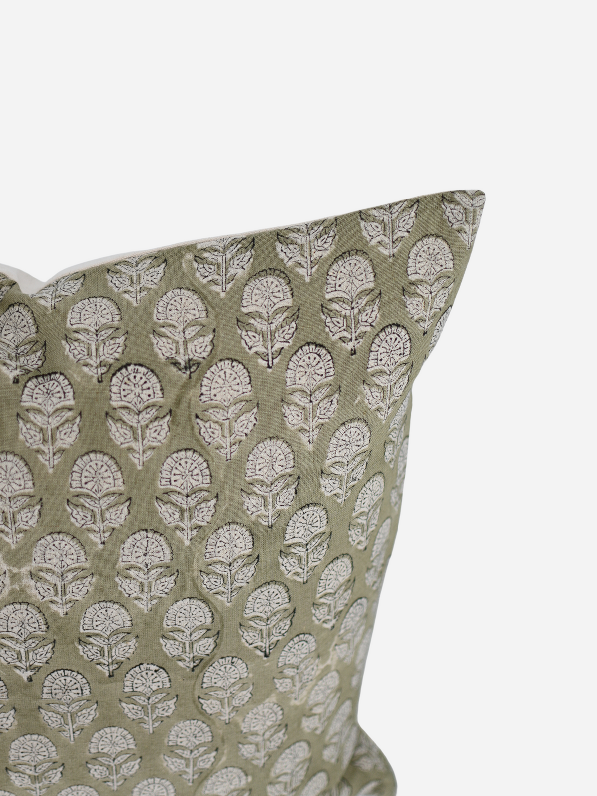 Carly Sage Block Print Pillow Cover
