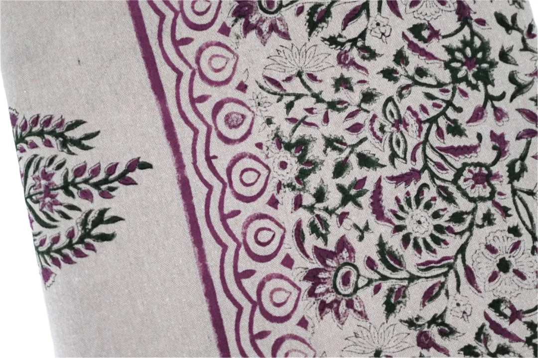 Hannah Floral Block Print Tablecloth