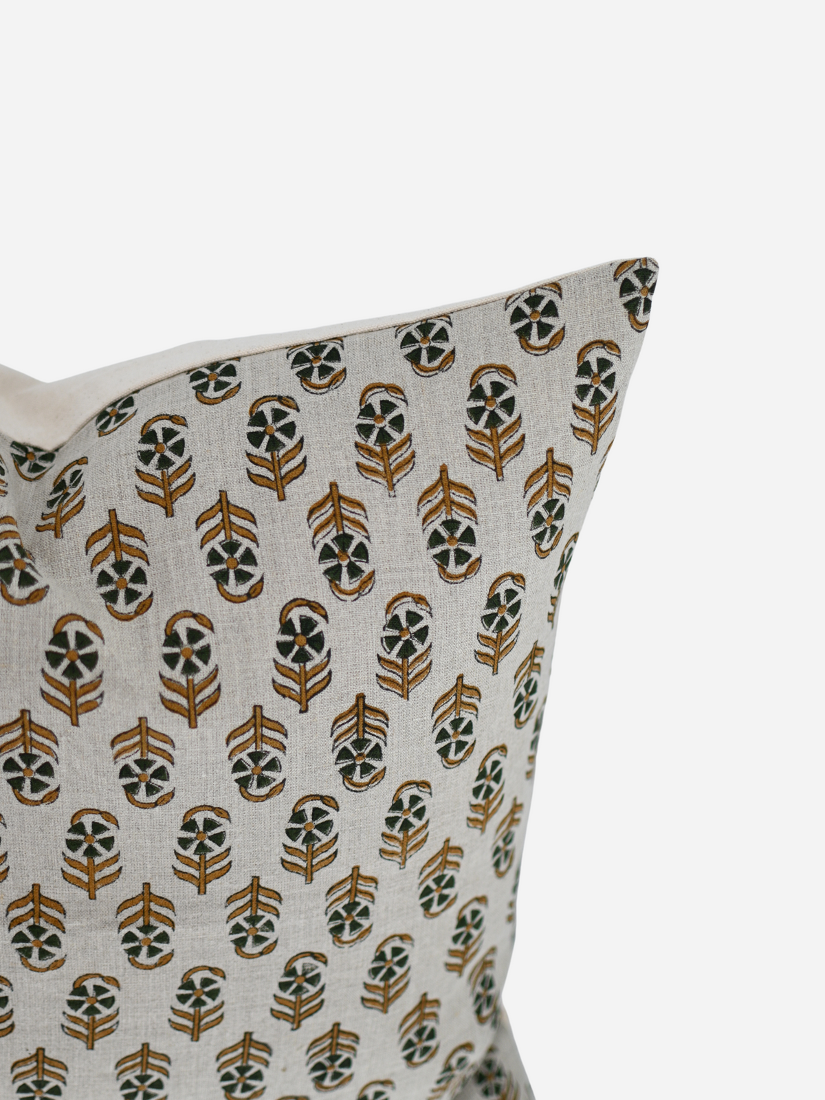 Yavelle Ocher Block Print Pillow Cover