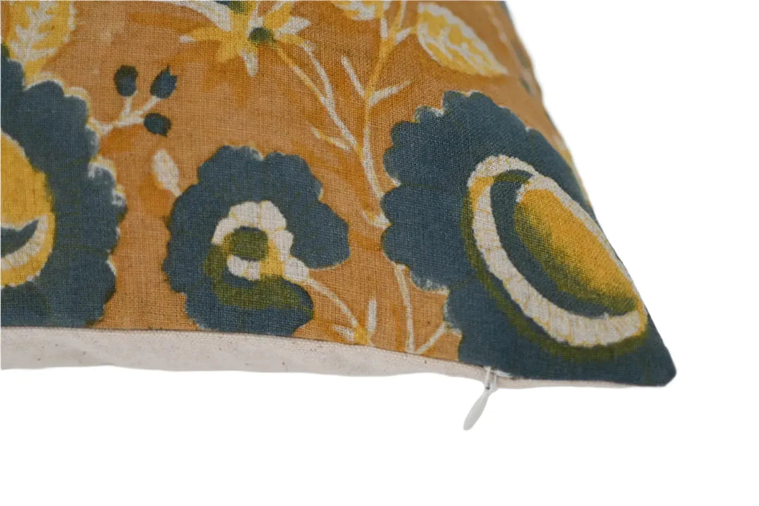 Jade Block Print Pillow Cover