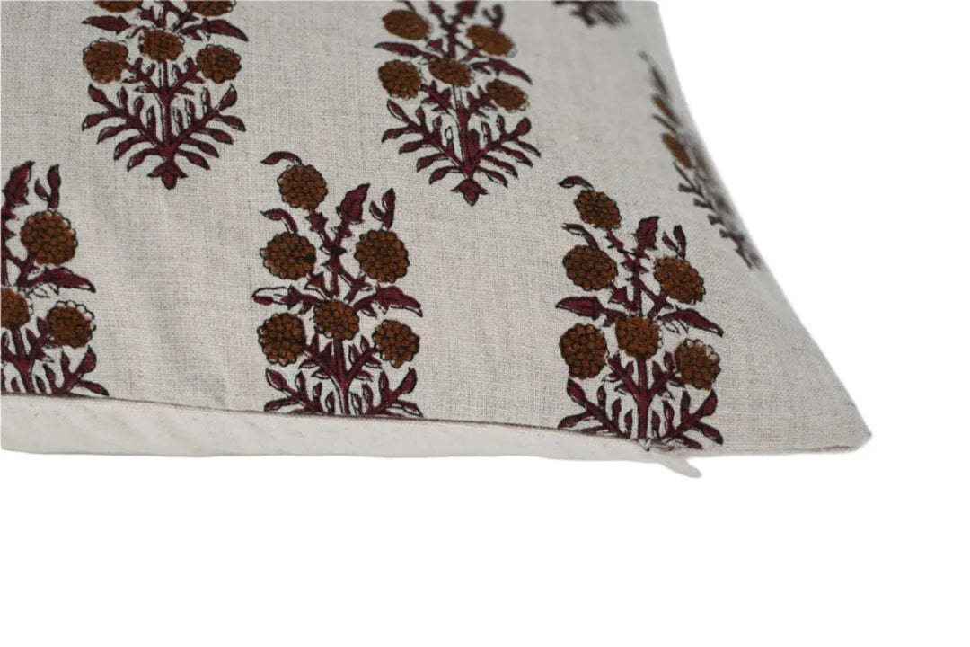 Iris Block Print Pillow Cover