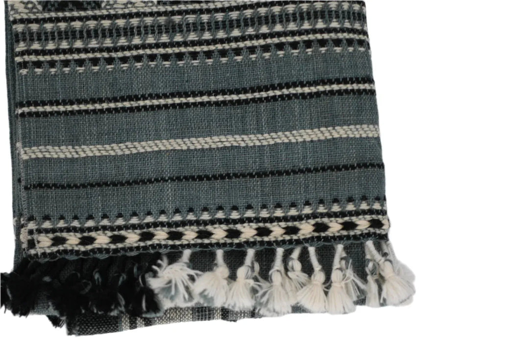 Bhujodi Table Runner - Blue Gray/Multicolor