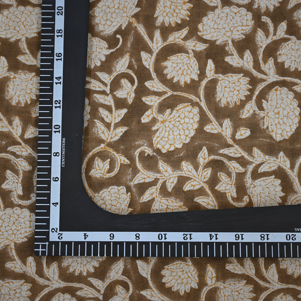 Macy Soft Tan Linen Block Print Pillow Cover
