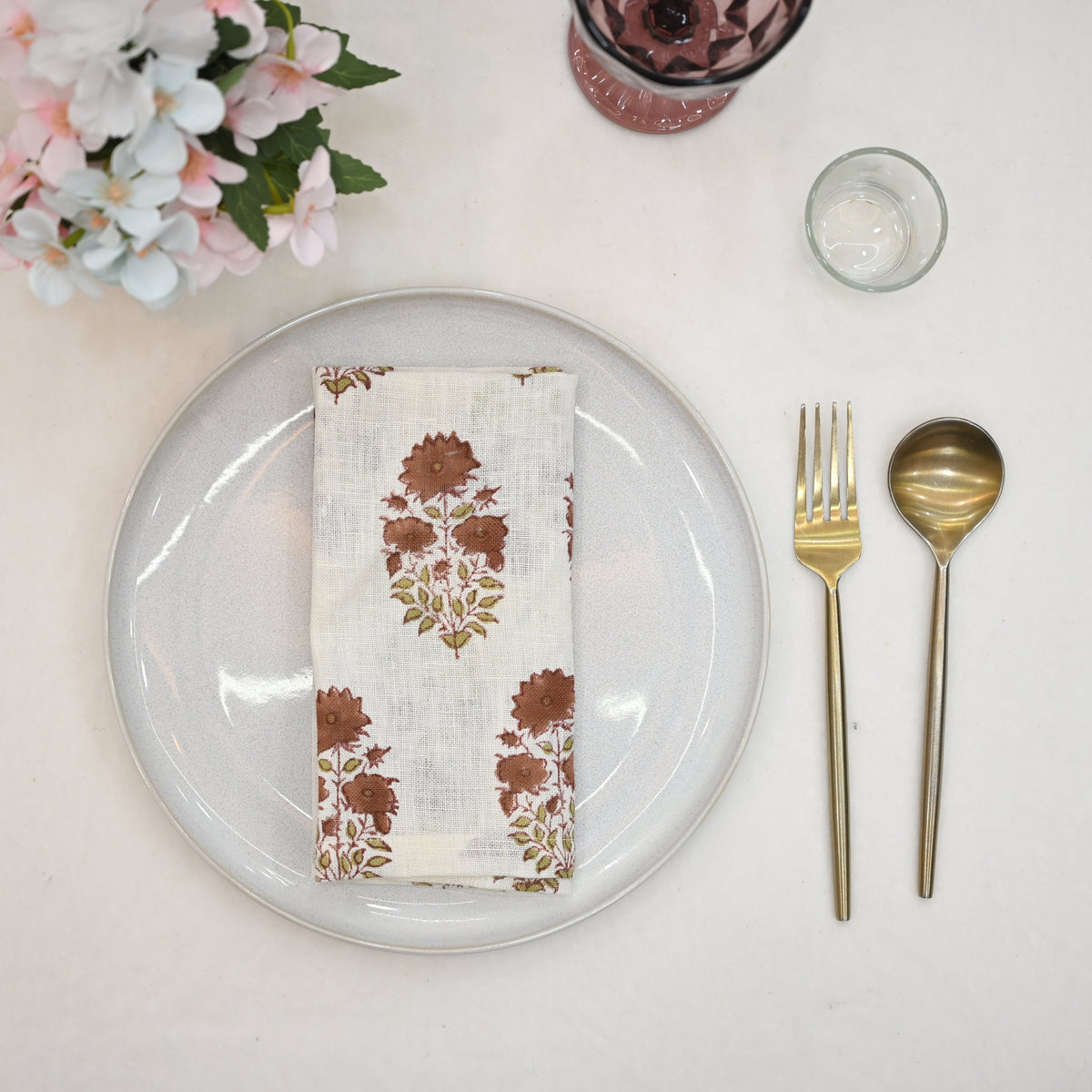 Graham Floral Booti Linen Dinner Napkin